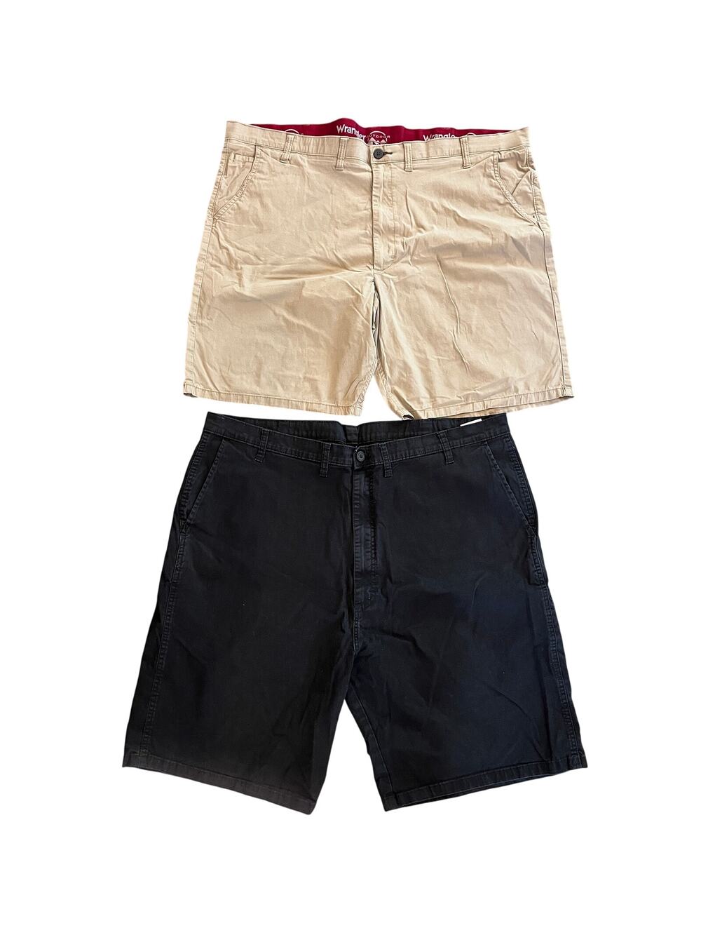 Wrangler Outdoor Khaki Black Chino Shorts Mens plus 44 bundle